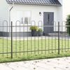 vidaXL Gartenzaun 7 pcs Grau 11,9 x 0,8 m Pulverbeschichteter Stahl