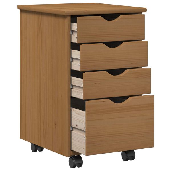 vidaXL Rollschrank mit Rollen MOSS Honigbraun 34 x 39 x 56 cm