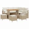 vidaXL Gartensofa-set 9 stk. Beige Poly-Rattan