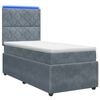 vidaXL LED Boxspringbett mit Matratze Dunkelgrau 80 x 200 cm Samt