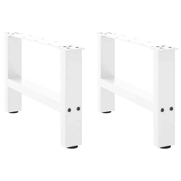 vidaXL Couchtischbeine Wei&szlig; 2 Stk. 50x(30-31) cm Stahl
