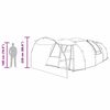 vidaXL Tunnelzelt mit Dach Gr&uuml;n und Wei&szlig; 740 x 370 x 220 cm