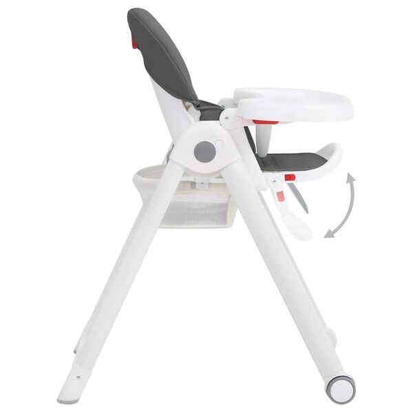 vidaXL Baby-Hochstuhl Dunkelgrau Aluminium