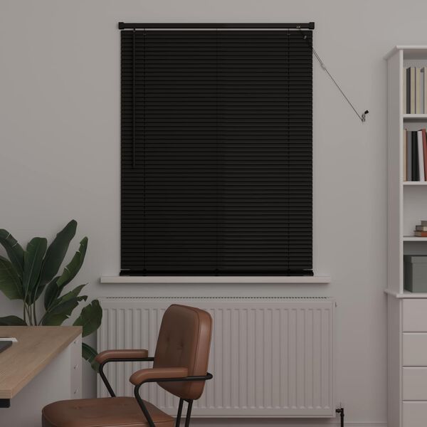 vidaXL Venetianer Jalousie Schwarz 150 x 80 cm PVC