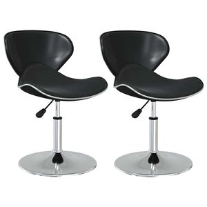 vidaXL Esszimmerst&uuml;hle 2 Stk. Schwarz Kunstleder
