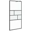 vidaXL Walk-in Duschwand Schwarz 100 x 195 x 0,5 cm Glas und Aluminium