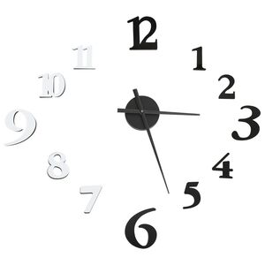 vidaXL 3D-Wanduhr Modernes Design Schwarz und Wei&szlig; 100 cm XXL