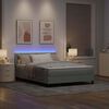 vidaXL LED Boxspringbett mit Matratze Hellgrau 140 x 190 cm Samt
