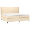 vidaXL Boxspringbett mit Matratze Creme 200x200 cm Stoff