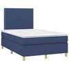 vidaXL Boxspringbett mit Matratze & LED Blau 120x190 cm Stoff