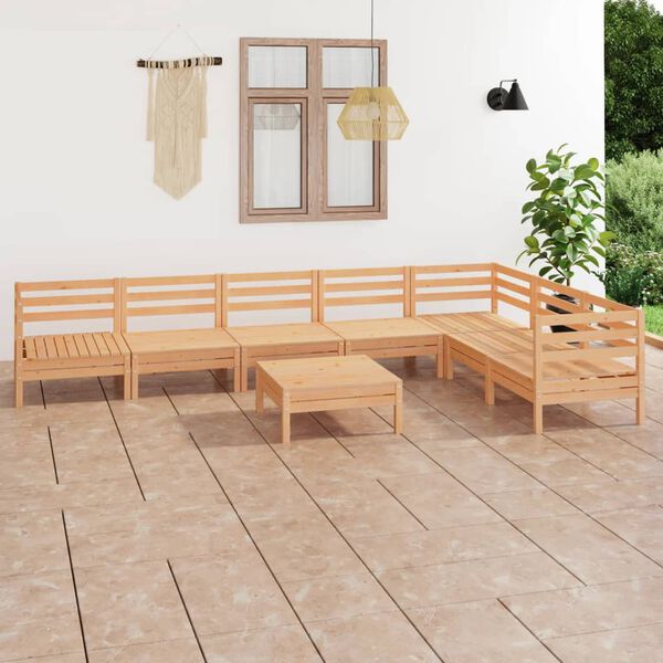 vidaXL 8-tlg. Garten-Lounge-Set Massivholz Kiefer