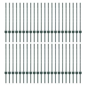 vidaXL Eingebetteter Zaunpfosten 44 pcs Gr&uuml;n 120 cm