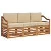 vidaXL Sofagarnituren 3 Stk. Natur und Beige Massivholz Akazie