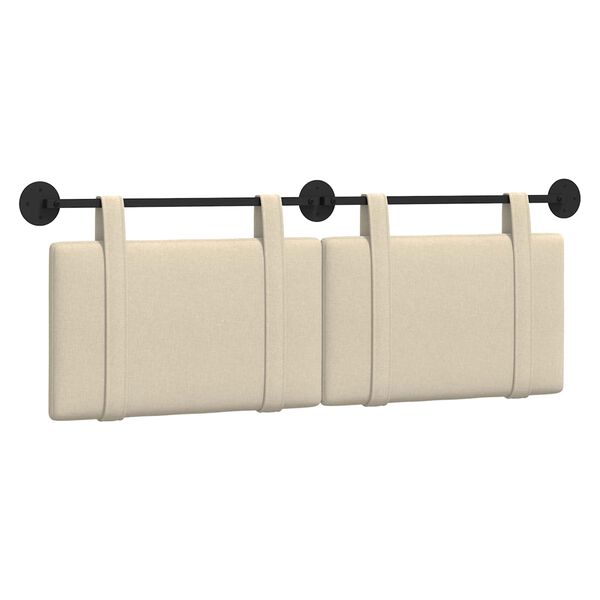 vidaXL H&auml;ngevorderseite Wandmontiert Uni Creme 130 x 55 x 5 cm Stoff