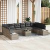 vidaXL Gartensofa-set mit Kissen 10 pcs Hellgrau Polyrattan