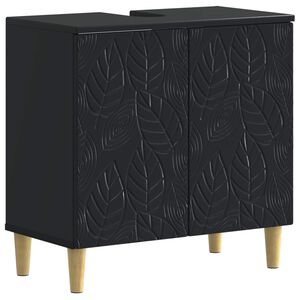 vidaXL Waschbeckenschrank DELFT Schwarz 59,5 x 31,5 x 59 cm