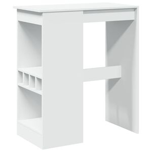 vidaXL Bartisch mit Regal Wei&szlig; 90x47,5x103,5 cm Holzwerkstoff