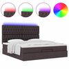 vidaXL Ottoman-Bett mit Matratze & LEDs Dunkelbraun 180x200 cm Stoff