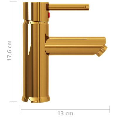 vidaXL Waschtischarmatur Golden 130x176 mm