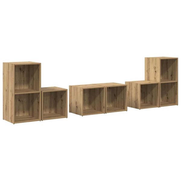 vidaXL TV-Schrankset Wandmontiert 6 pcs Artisan-Eiche Holzwerkstoff