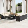 vidaXL Garten-Sofa-Set mit Kissen mit Kissen 11 pcs Schwarz und Creme