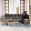 vidaXL Gartensofa-set mit Speicher 7 pcs Grau Poly-Rattan