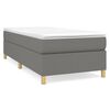 vidaXL Boxspringbett mit Matratze Dunkelgrau 80x200 cm Stoff