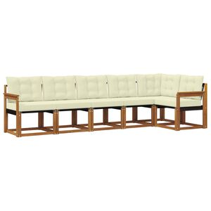 vidaXL Outdoor-Sofagarnitur 6 stk. 6-Sitzer Natur und Creme