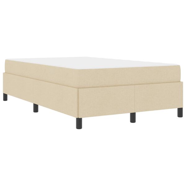 vidaXL Boxspringbett Creme 120 x 200 cm Stoff