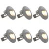 vidaXL Au&szlig;enwandleuchten 6 Stk. LED 2 W Silbern Rund