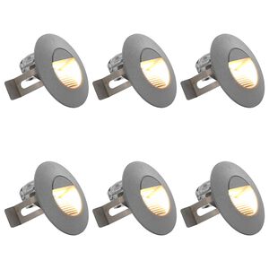 vidaXL Au&szlig;enwandleuchten 6 Stk. LED 2 W Silbern Rund