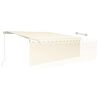 vidaXL Markise Manuell Einziehbar mit Rollo & LED 4x3 m Creme