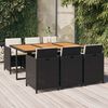 vidaXL 7-tlg. Garten-Essgruppe mit Kissen Poly Rattan Schwarz