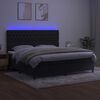 vidaXL Boxspringbett mit Matratze & LED Schwarz 200x200 cm Samt