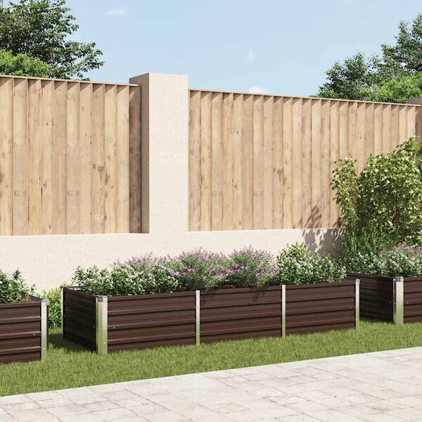 vidaXL Garten-Hochbeet Braun 240 x 80 x 45 cm Verzinkter Stahl