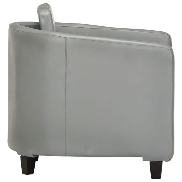 vidaXL Sessel Grau Echtleder