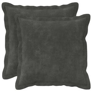 vidaXL Kissenbezug 2 pcs HOUTEN Anthrazit 35 x 35 cm Mikrofaser Fleece