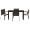 vidaXL Garten Essgruppe 5 pcs Braun und Schwarz PE-Rattan