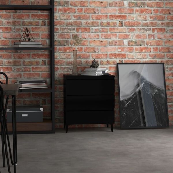 vidaXL Sideboard Hochglanz-Schwarz 60x35x69 cm Holzwerkstoff