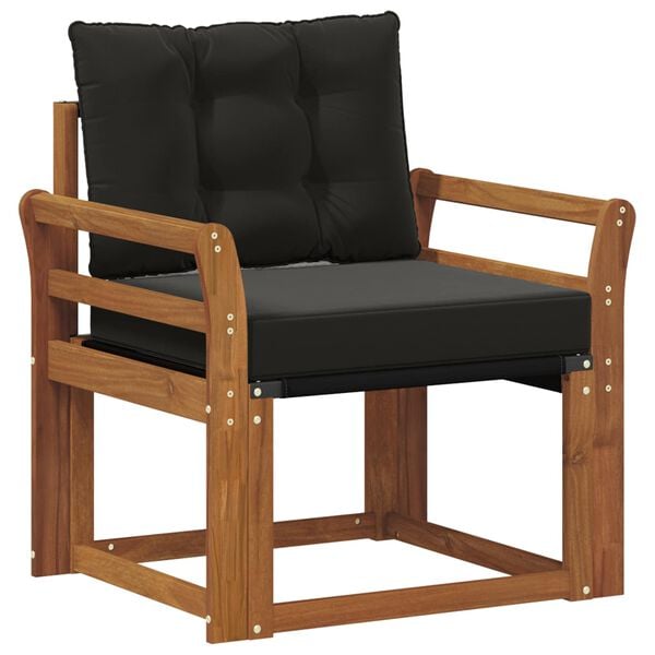 vidaXL 2 St&uuml;ck Outdoor-Sofagarnitur Massives Akazienholz und Textilene