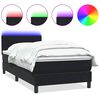 vidaXL Boxspringbett mit Matratze & LED Schwarz 100x210 cm Samt