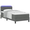 vidaXL Boxspringbett mit Matratze Dunkelgrau 90 x 190 cm Stoff