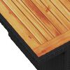 vidaXL 5tlg. Garten-Sofagarnitur mit Kissen Schwarz Poly Rattan Akazie