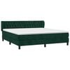 vidaXL Boxspringbett mit Matratze Dunkelgr&uuml;n 160x200 cm Samt
