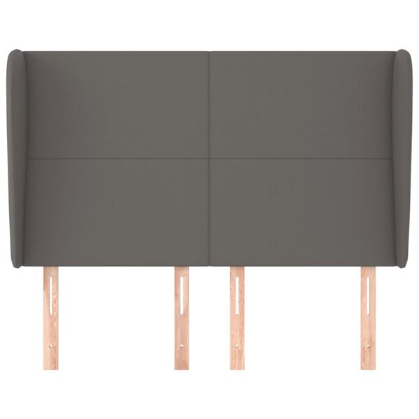 vidaXL Kopfteil mit Ohren Grau 147x23x118/128 cm Kunstleder