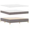 vidaXL Boxspringbett mit Matratze Dunkelgrau 90x190 cm Taupe Stoff