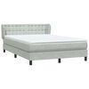 vidaXL Boxspringbett mit Matratze Hellgrau 140x210 cm Samt