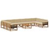 vidaXL Outdoor-Sofagarnitur mit Kissen 11 pcs Natur und Beige