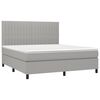 vidaXL Boxspringbett mit Matratze Hellgrau 180x200 cm Stoff