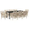 vidaXL Garten Essgruppe 9 Stk. Beige Poly-Rattan